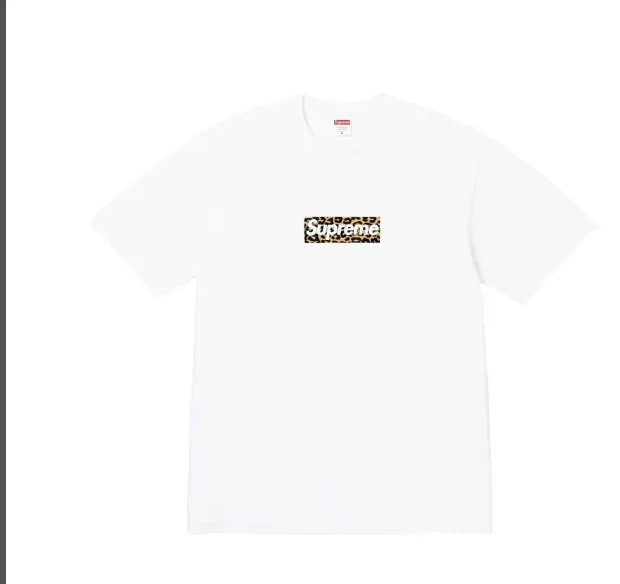 M Leopard Logo Sleeve S XL White Short T SS24 L 0630